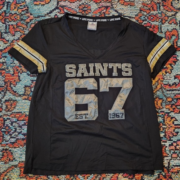 Victoria's Secret PINK NFL New Orleans Saints Jersey Top - Picture 1 of 5